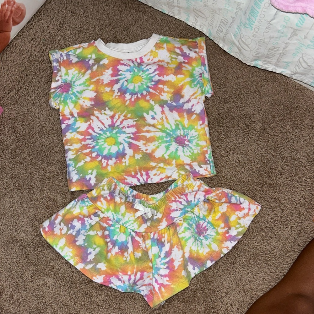 Kids Headquarters Yellow and Green Pajama Set